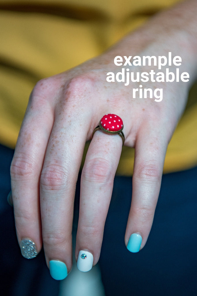 Rings - Adjustable Polka Dot Statement Ring