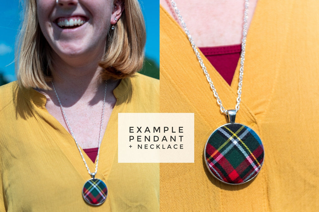 Necklace + Pendant - Gingham Plaid Jewelry