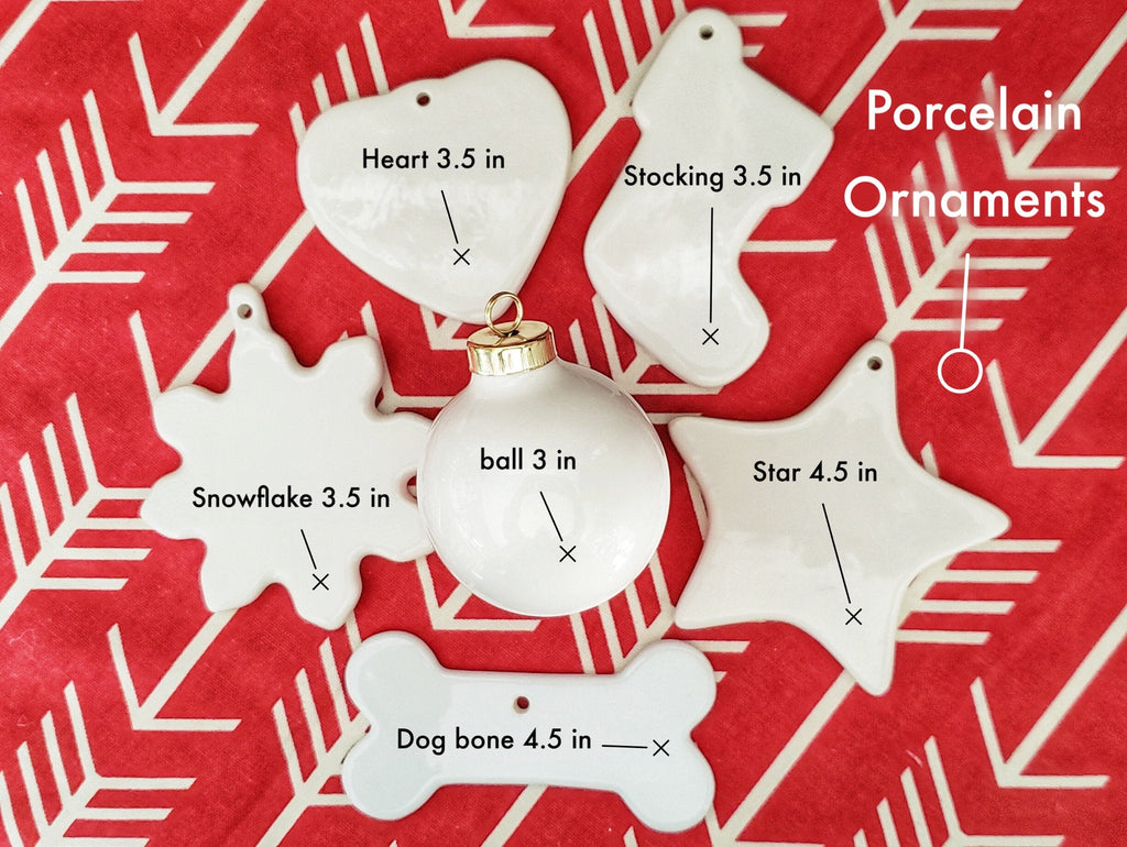 Personalized Ornaments - white porcelain ornament 