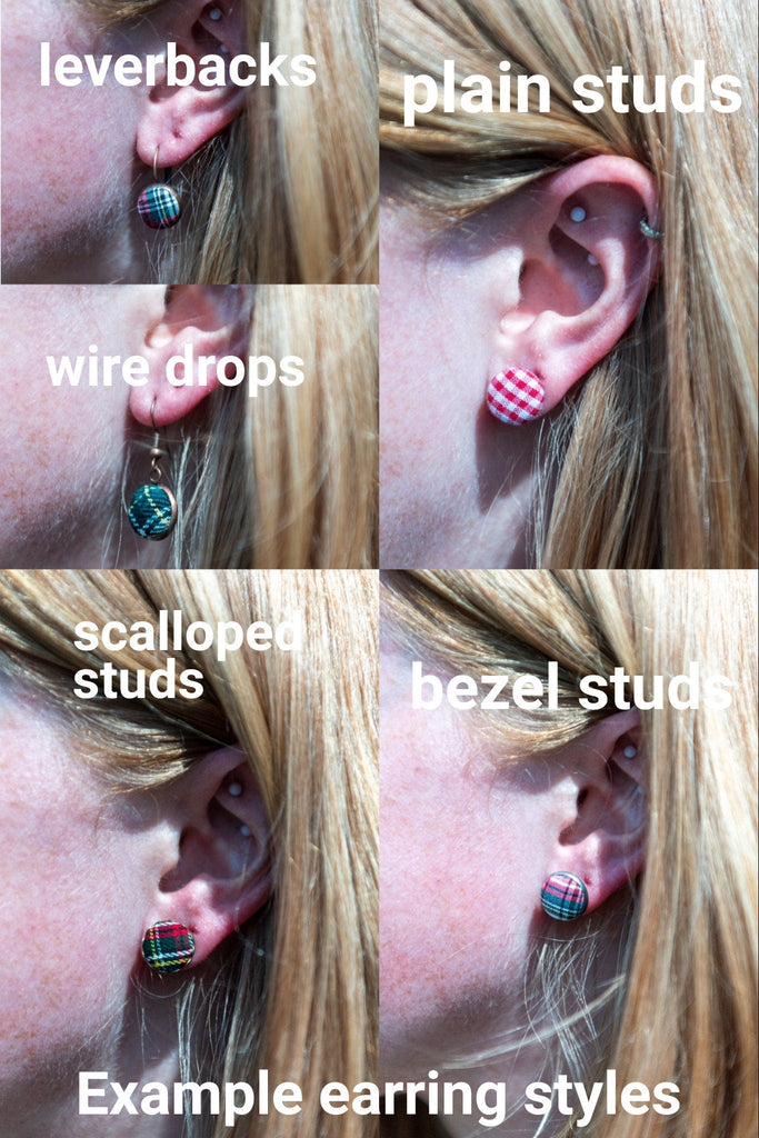 Scalloped Earrings - Set Of 6 Tartans