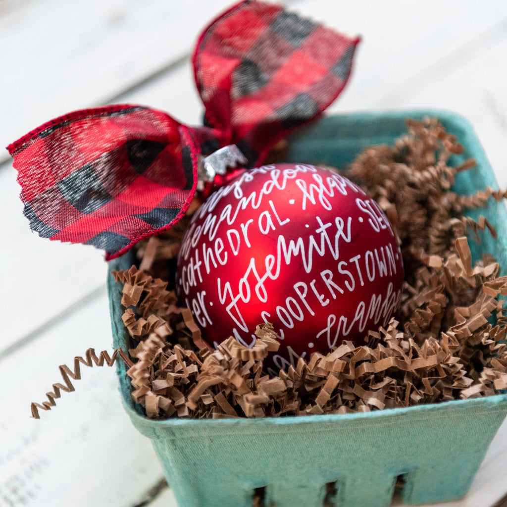 Personalized Handwritten Road Trip Ornament