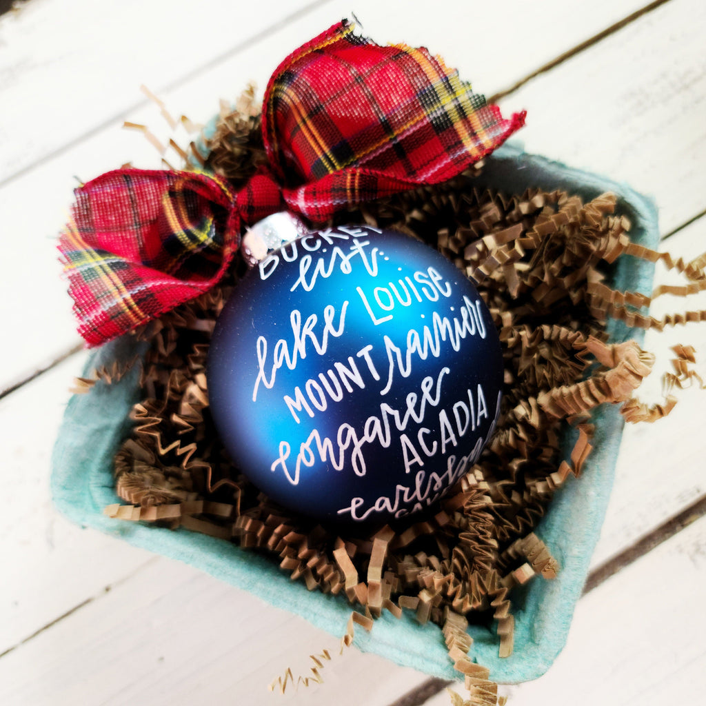 Personalized Bucket List Travel Ornament