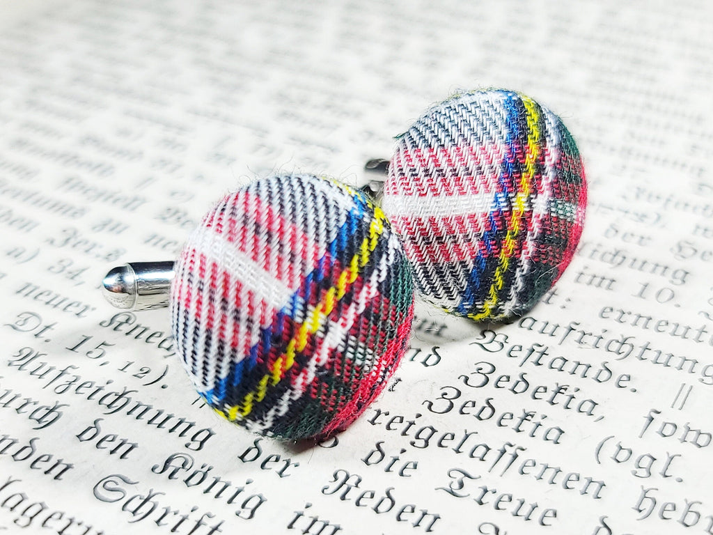 Stewart Dress Tartan Plaid Cufflinks - Perfect For Weddings