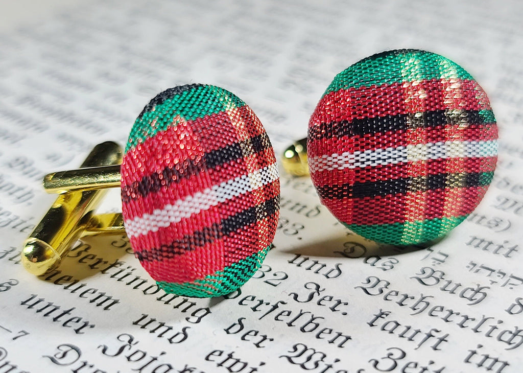 Plaid Cufflinks - Wedding Groomsmen Gifts For Him