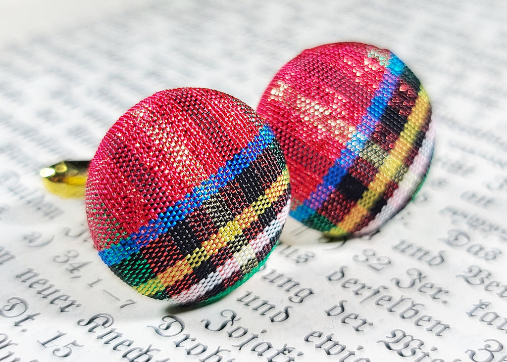 Wedding Party Cufflinks - Plaid Cufflinks 