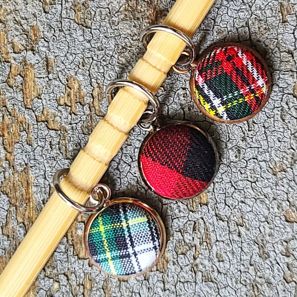 Knitting Stitch Markers - Plaid Stitch Markers 