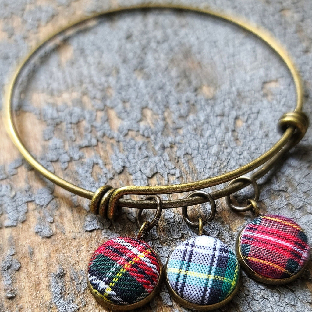 Bracelets - Adjustable Tartan Plaid Charm Bracelet