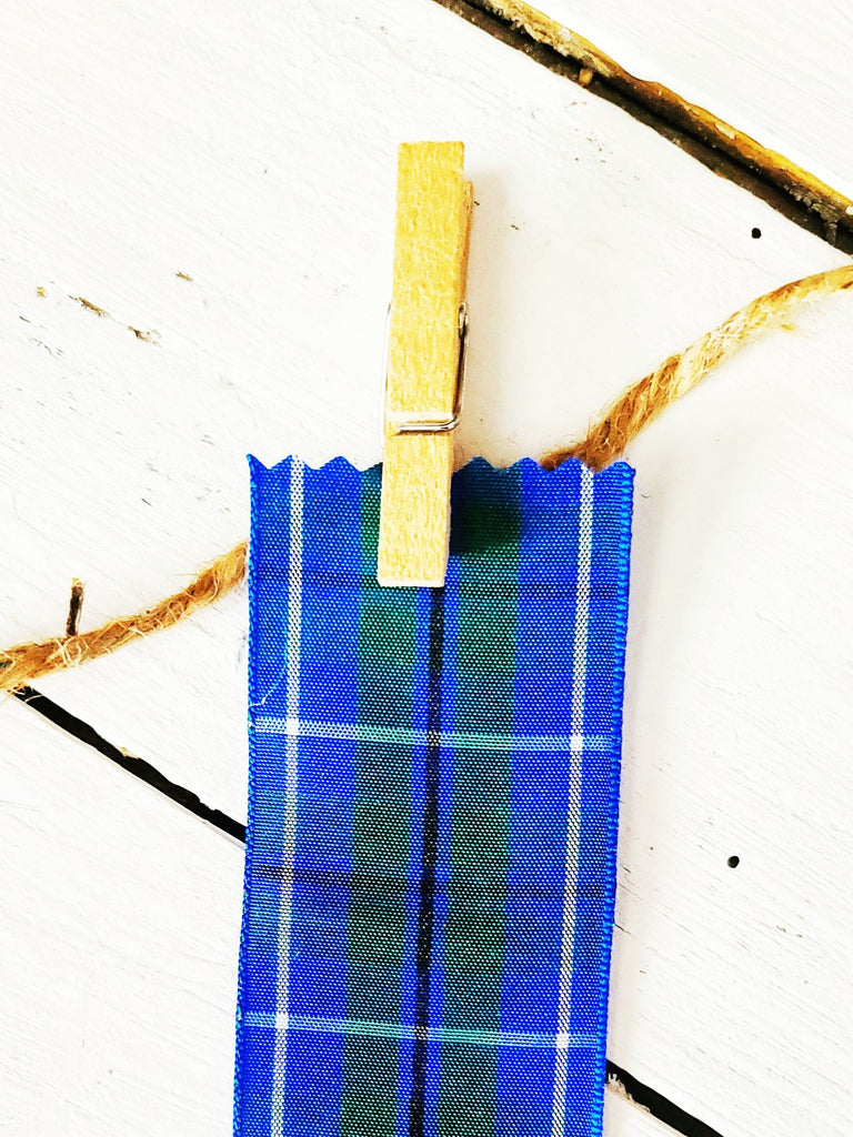 Douglas Tartan Blue Plaid Ribbon - 5 Yards 