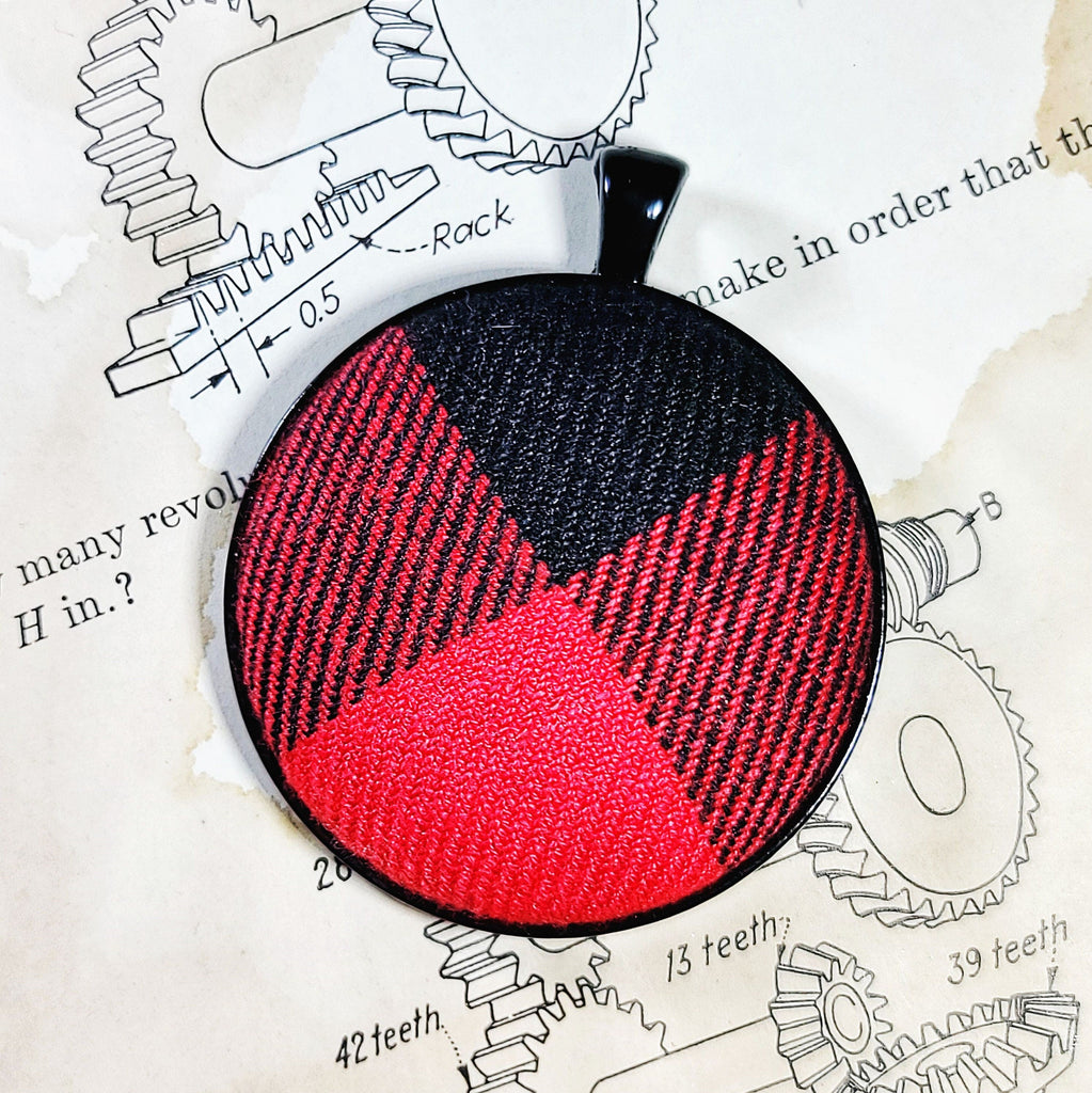 Necklace + Pendant - Buffalo Plaid Winter Pendant Necklace 