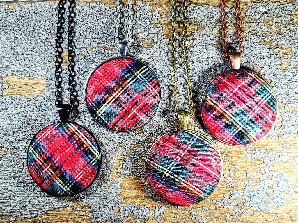Necklace + Pendant - Plaid Wedding Pendant
