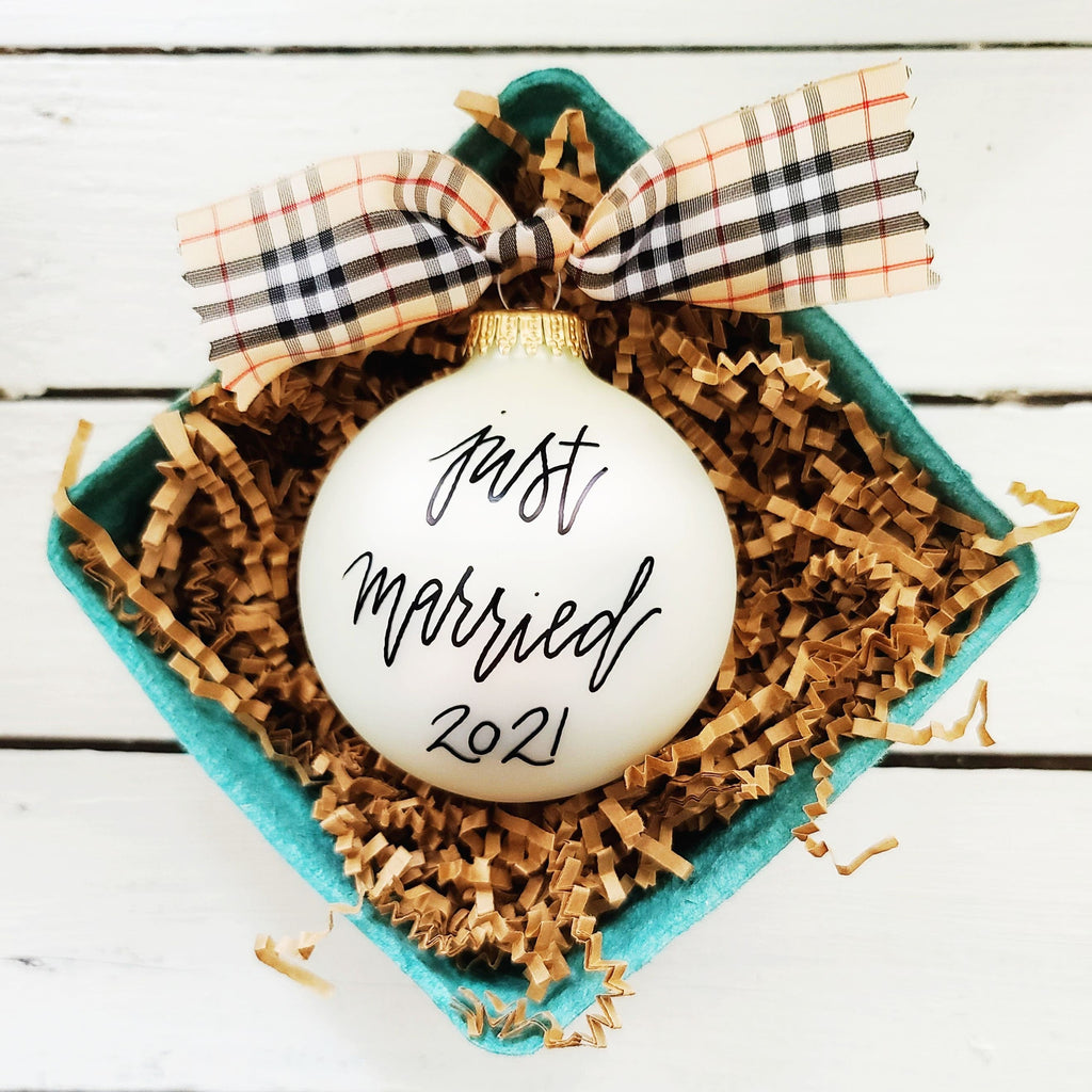 Personalized Just Married Ornaments