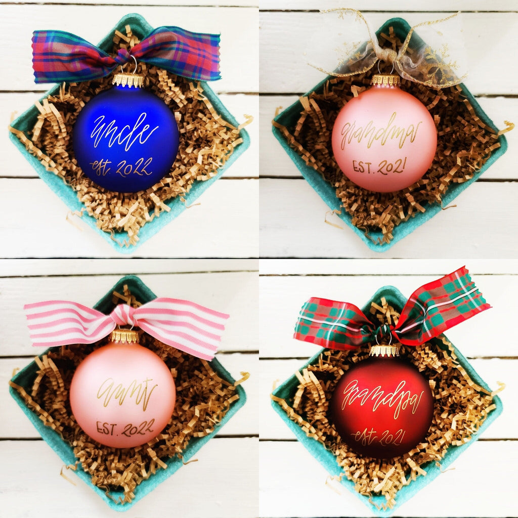 Personalized Family Christmas Ornaments - Pregnancy Reveal