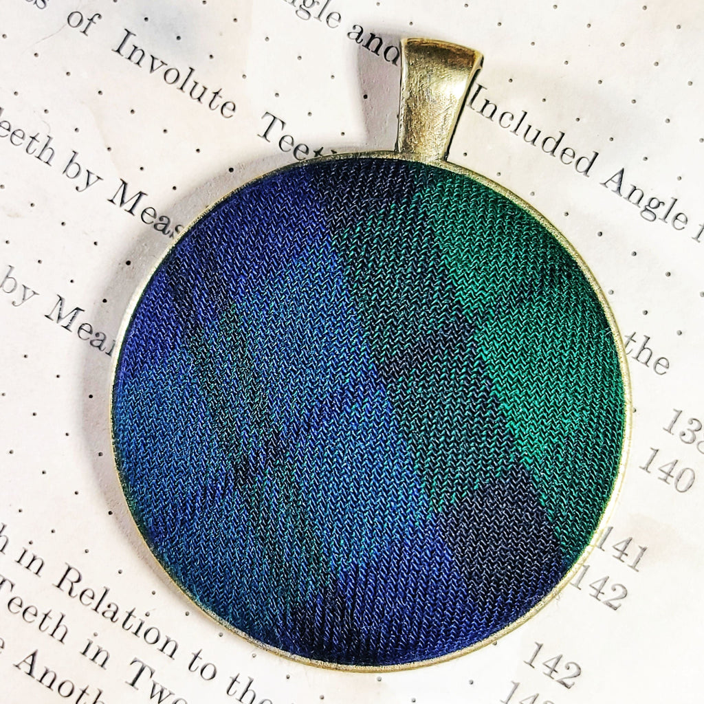 Scottish Black Watch Tartan Pendant Necklace 