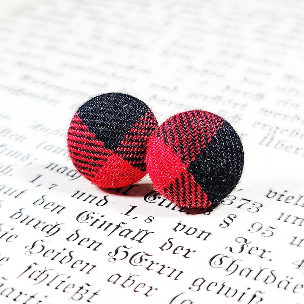 Earring Studs - Buffalo Plaid Stud Earrings 