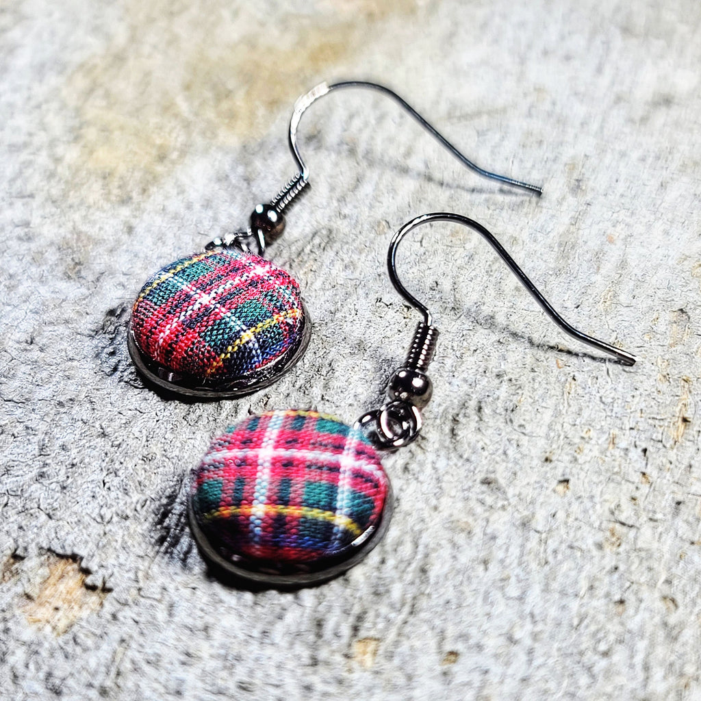 Red Plaid Dangle Jewelry For Her Scotland Christmas Gifts