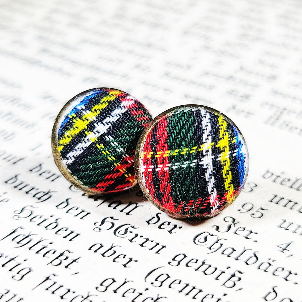 Tartan Plaid Stud Earrings - Stewart Dress Jewelry 