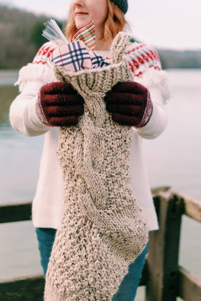 Personalized Chunky Cable Knit Monogram Stockings