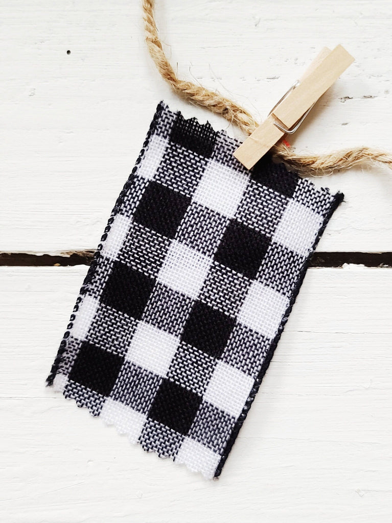 Wired Ribbon Spools - black white check plaid