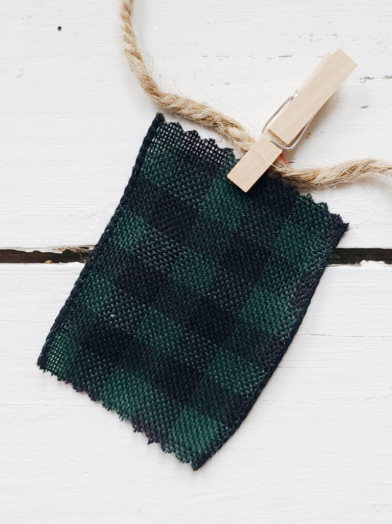 Wired Ribbon Spools - green black check plaid