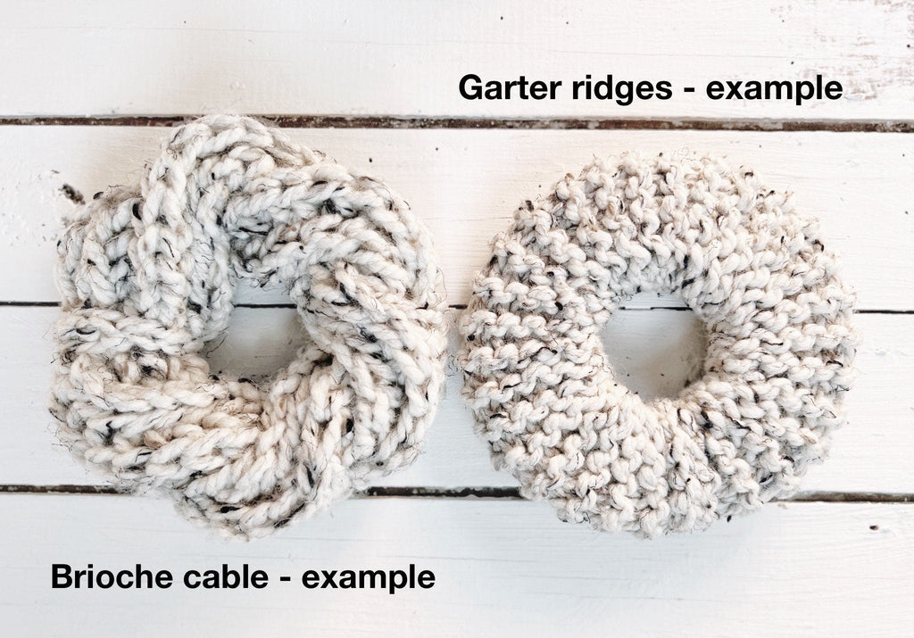 Knit Wreath Ornaments - choice of knit style