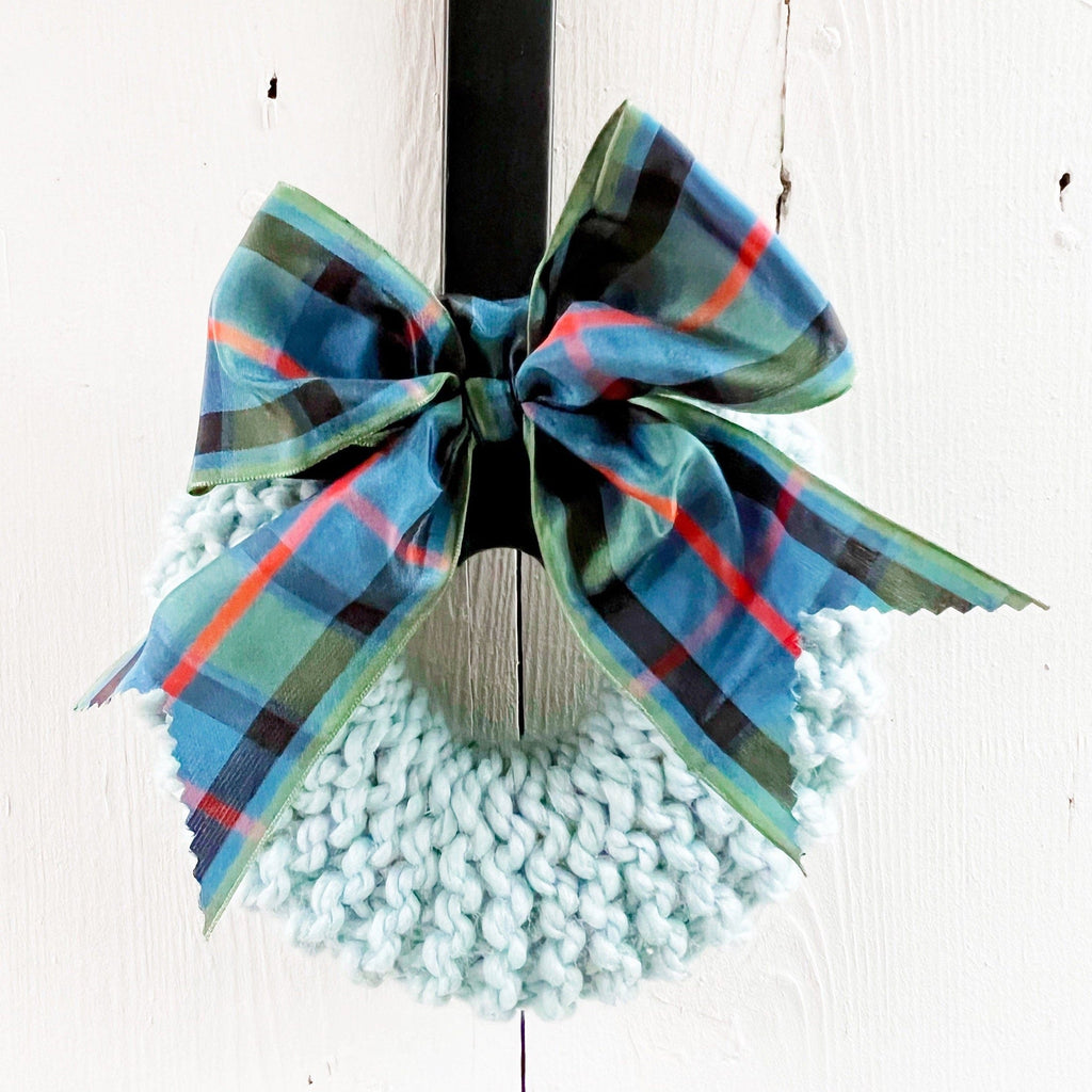 Knit Wreath - Flower of Scotland Tartan Plaid Decor