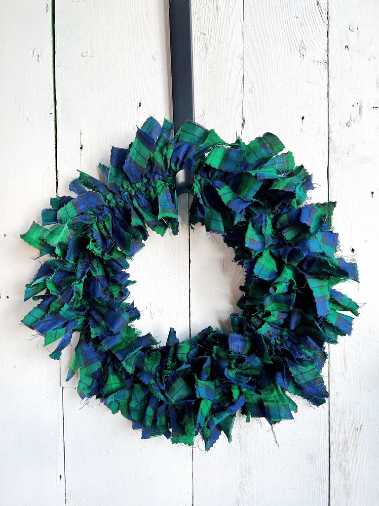  Rustic Plaid And Holiday Rag - Winter Front Door Wreath