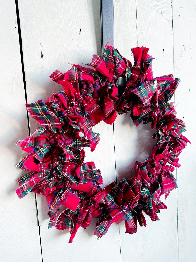 Rag Wreath - Royal Stewart Tartan Swag Wreath