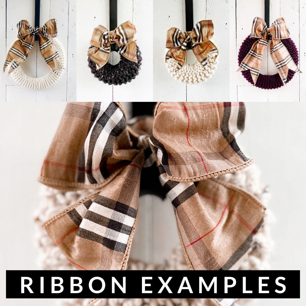 Wired Ribbon Spools - Luxury Brown Plaid Ribbon