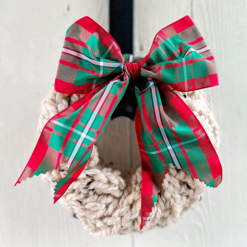 Chunky Knit 6" Wreath Farmhouse Holiday Decor 