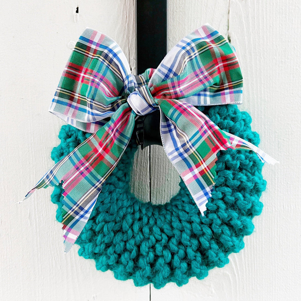 Hand Knit Wreaths - Hand Knitted Tartan Wreaths 