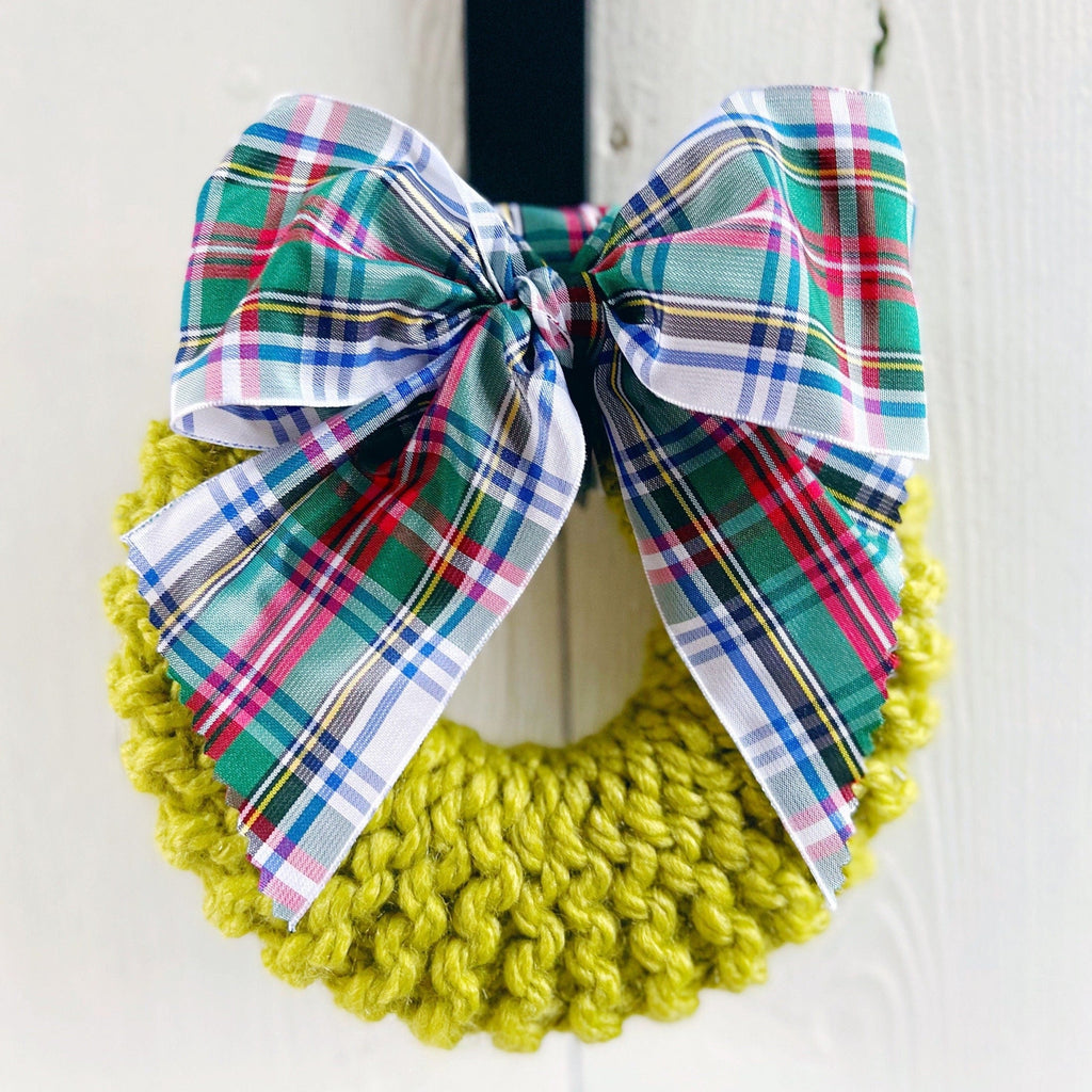 Chunky Hand Knit Farmhouse Christmas Wreath