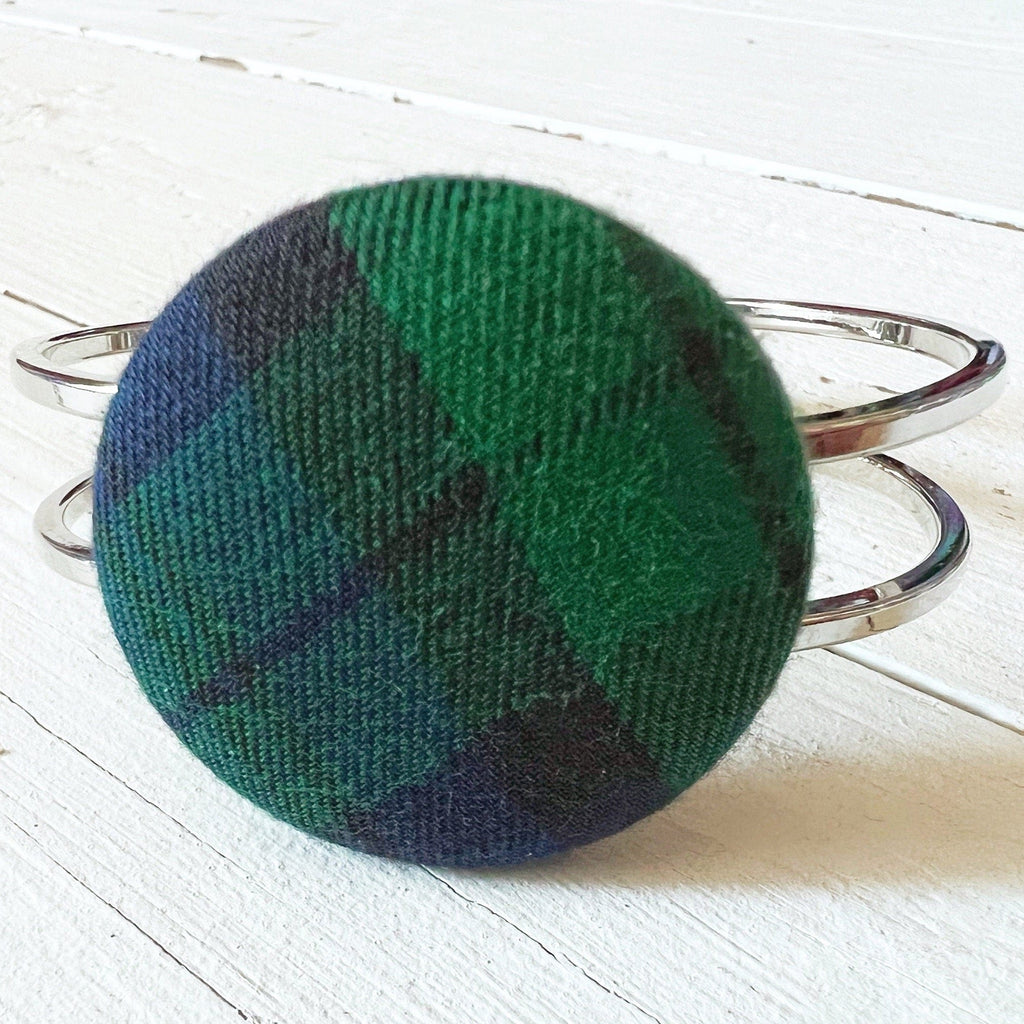 Bracelets - Adjustable Tartan Plaid Cuff Bracelet 