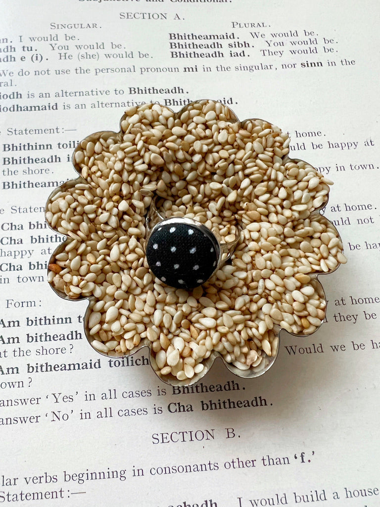 Polka Dot Rings - Adjustable Polka Dot Statement Ring 