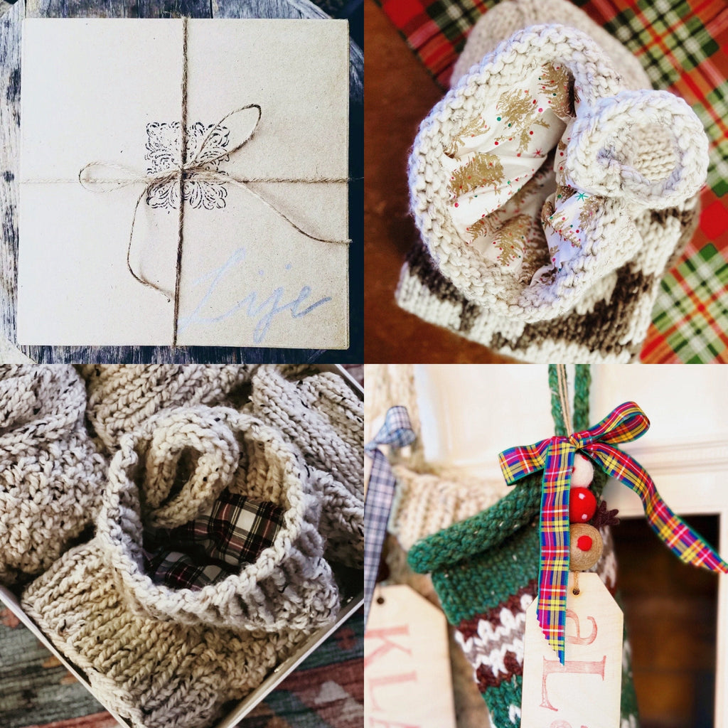 Personalized Chunky Hand Knit Stockings with Stocking Tags