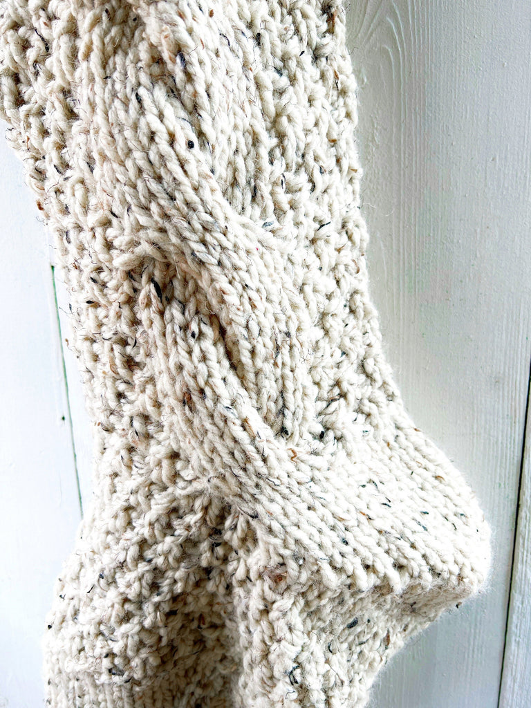 Cable Knit Monogram Stockings - Large Christmas Stocking