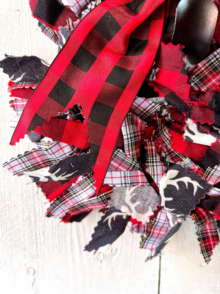 Rag Wreath - Fabric Rag  Holiday Accents 