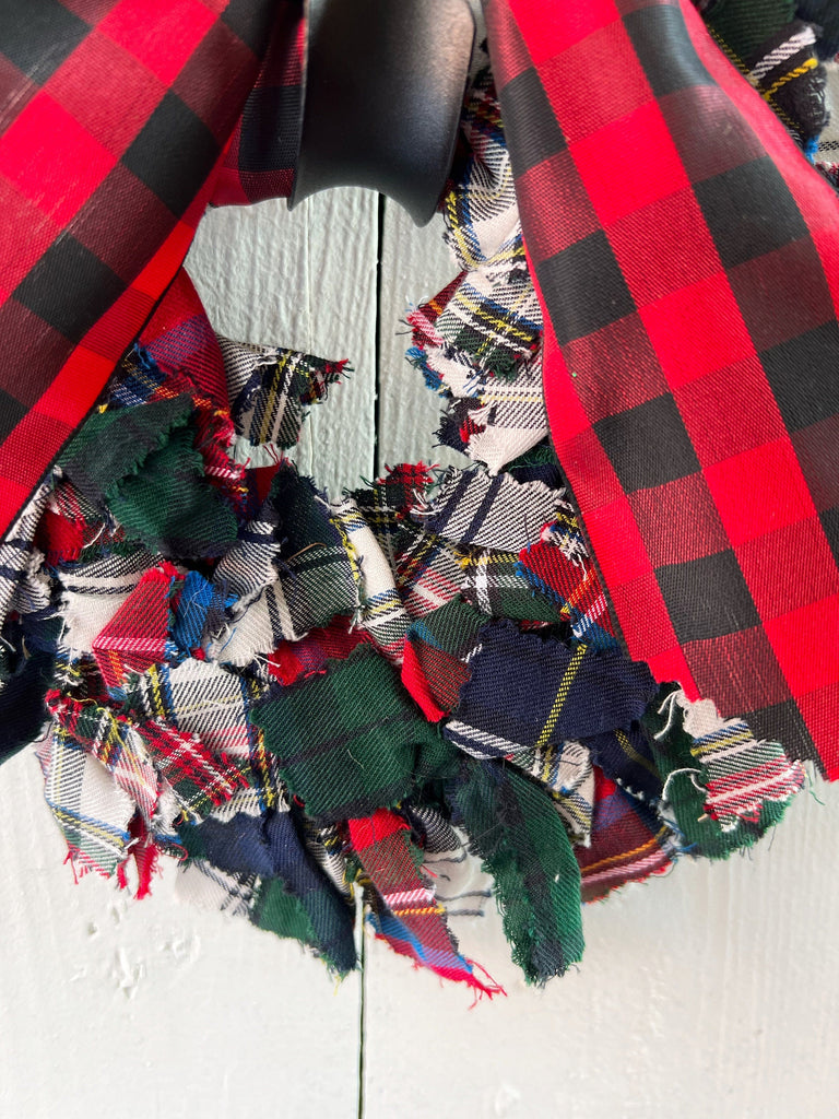 Rag Wreath - Year Round Plaid Wreath