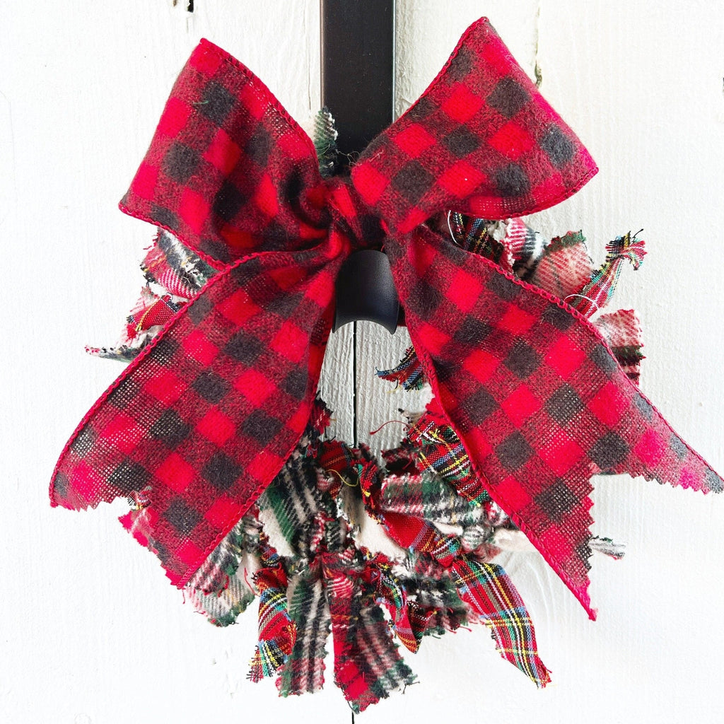 Plaid Fabric Wreath - Christmas  Everyday Holiday Decor