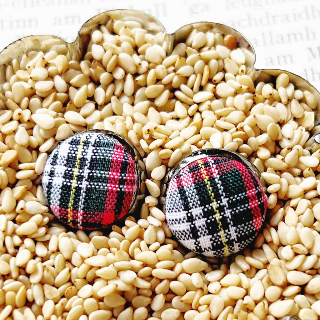 Stewart Dress Tartan Plaid Stud Earrings