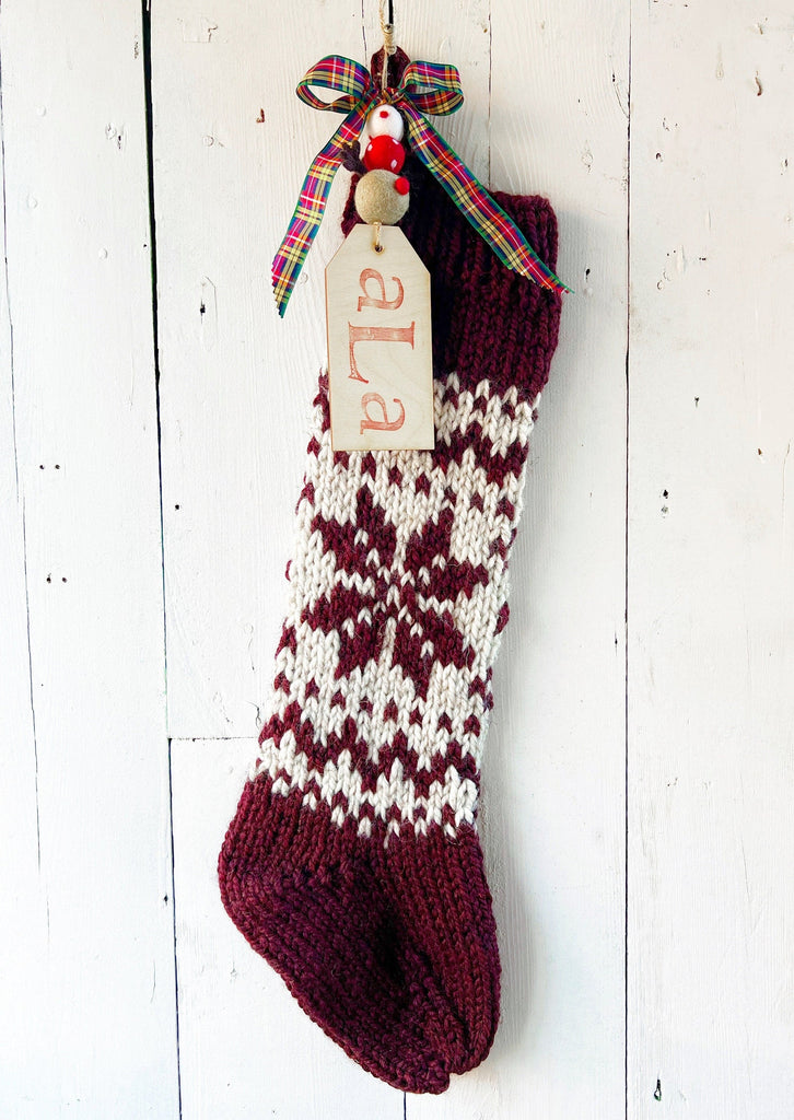 Personalized Fair Isle Snowflake Christmas Stocking