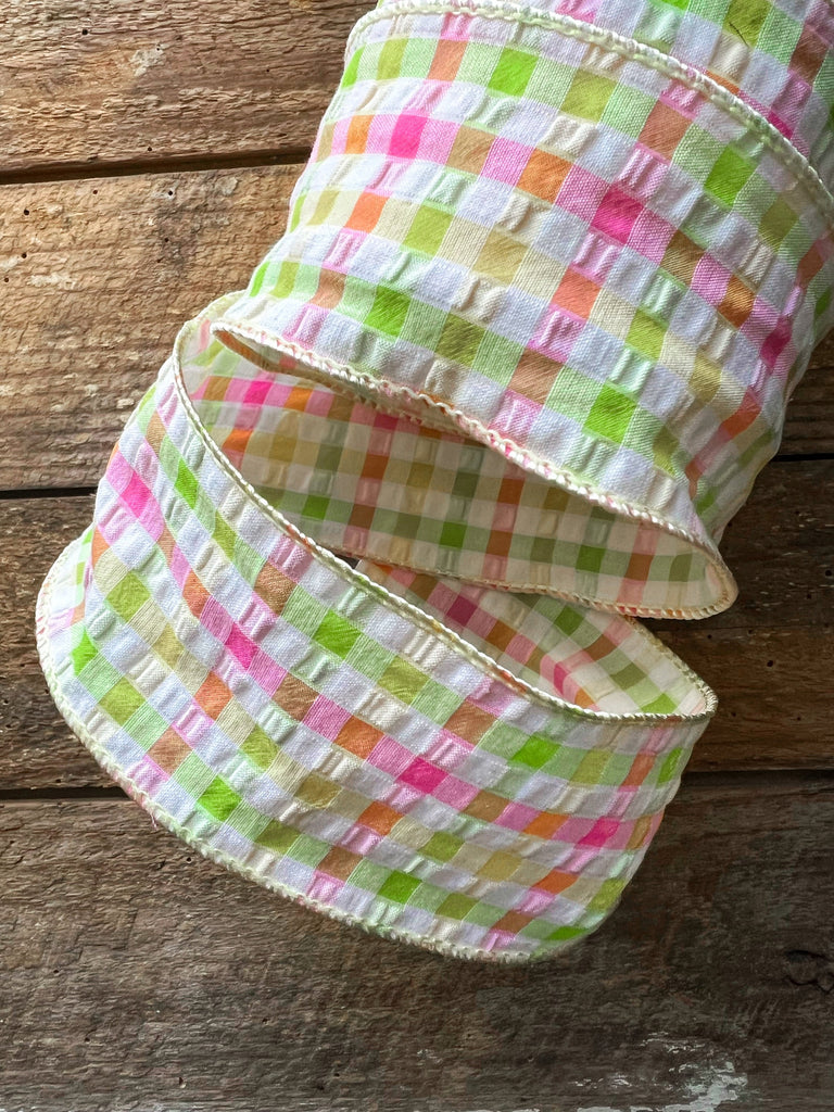 Wired Ribbon Spools - Pink And Green For Spring