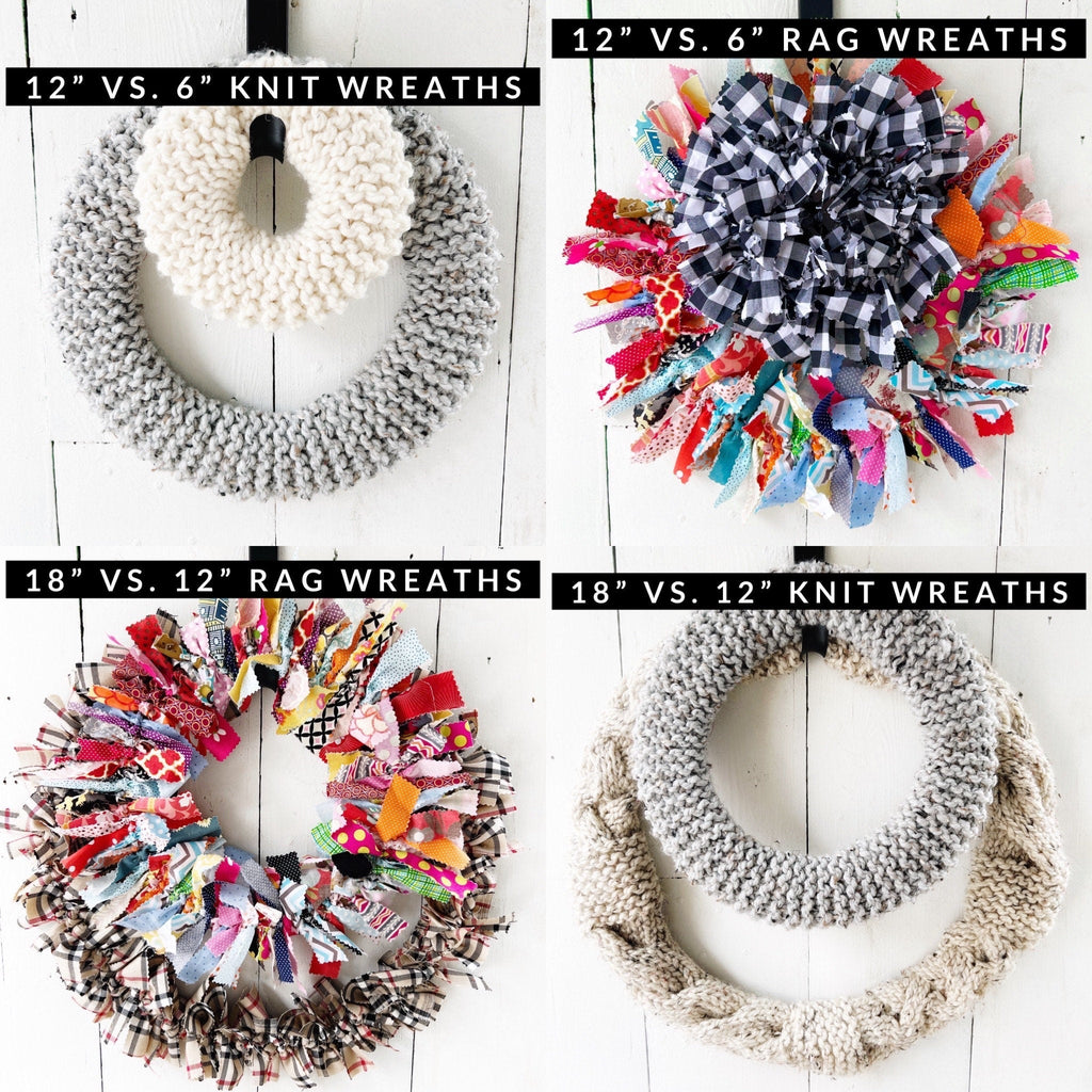 Rag Wreath - VELVET BOW - Choice of Sizes