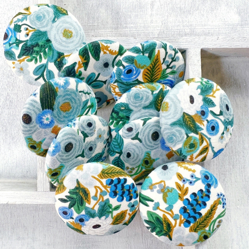 Sew On Buttons - Blue Boho Flower Buttons