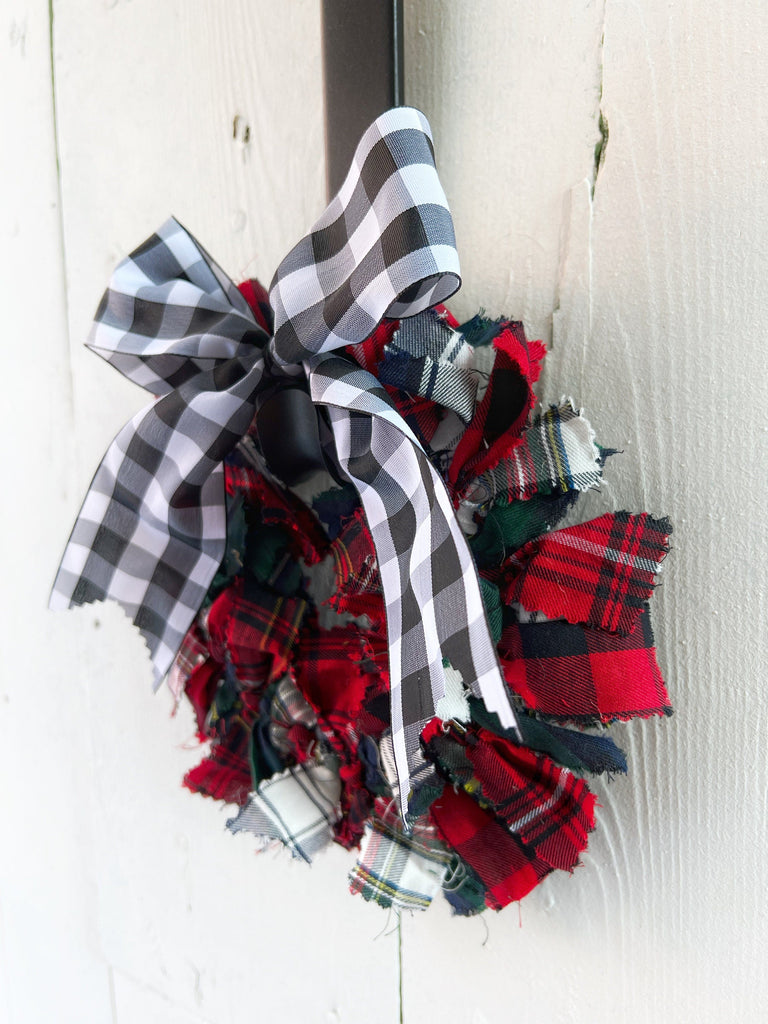 Rag Wreath - One Of A Kind - Holiday Christmas Gift