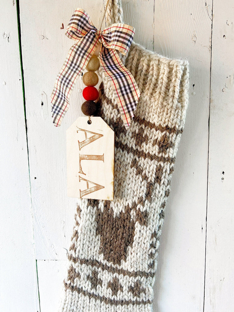 Personalized Chunky Knit Reindeer Stockings 