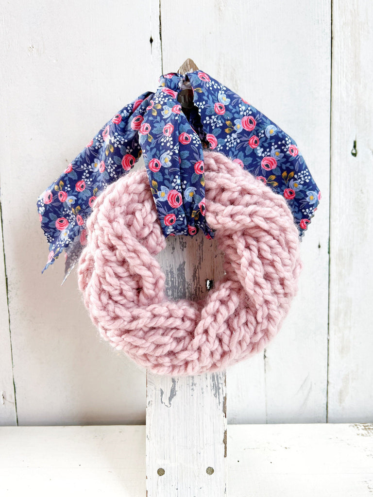 Hand Knit Wreaths - Hand Knit Floral Fabric Swag