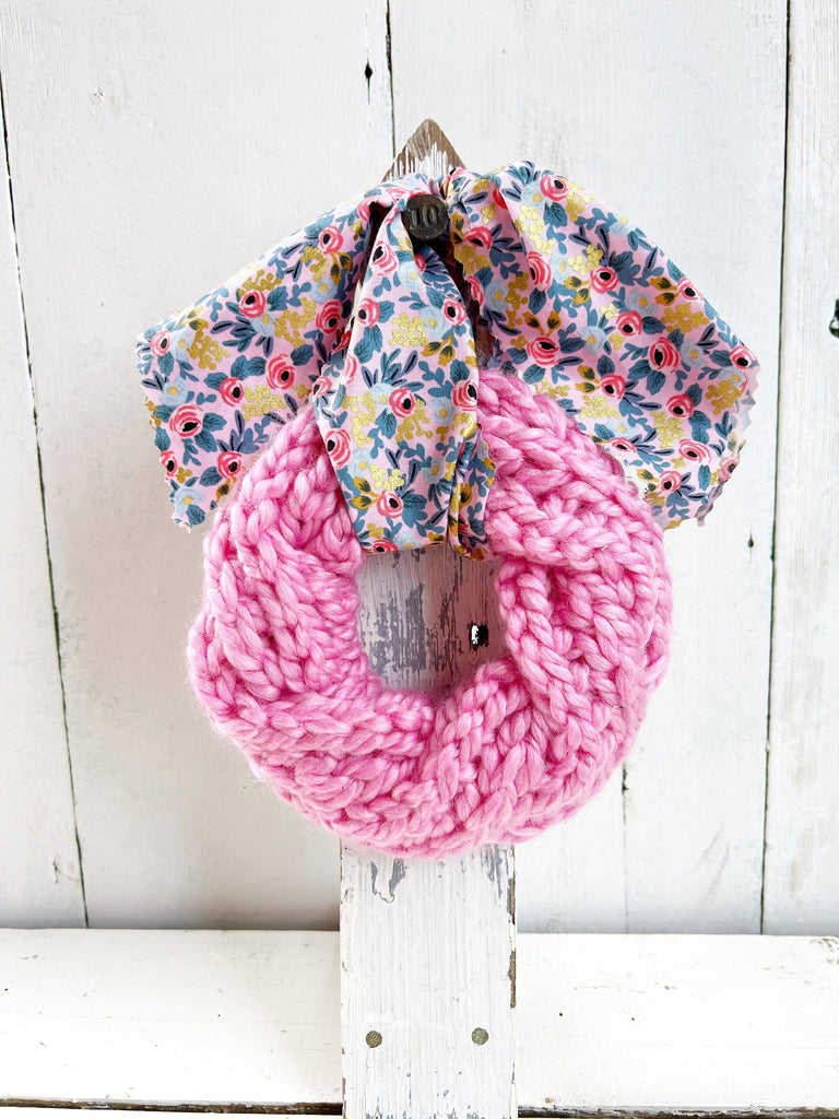  Hand Knit Spring Farmhouse Front Door Swag Year-Round