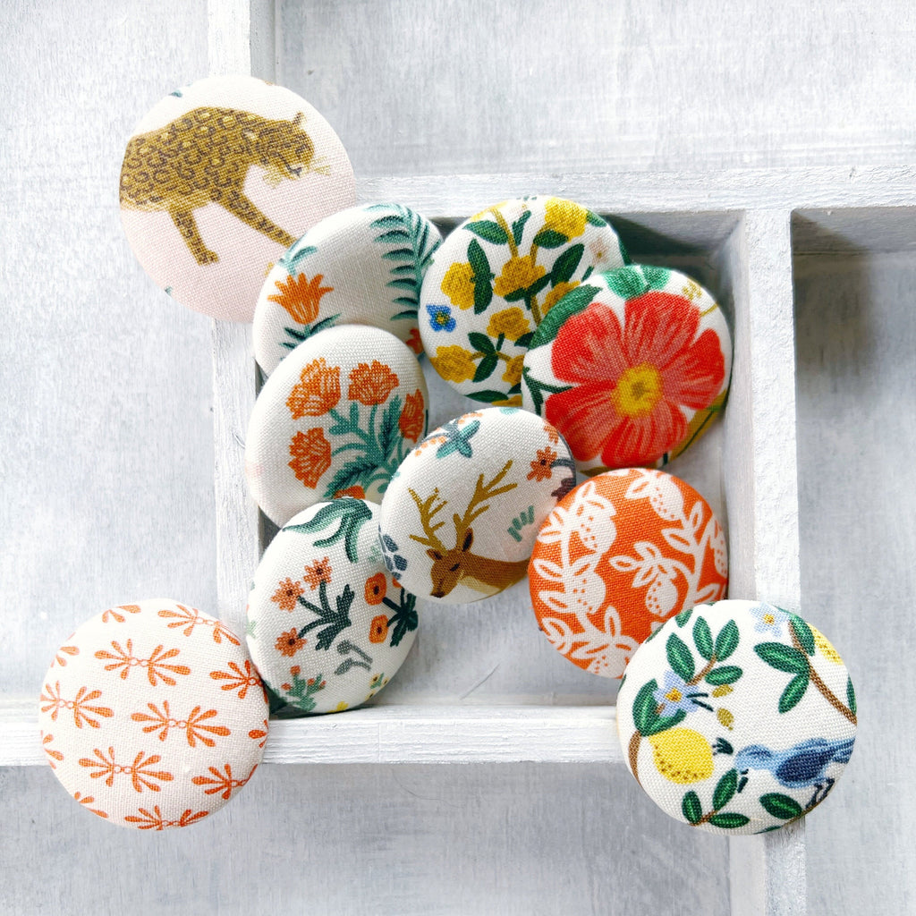 Designer Rifle Paper Co Camont Fabric Flower Buttons