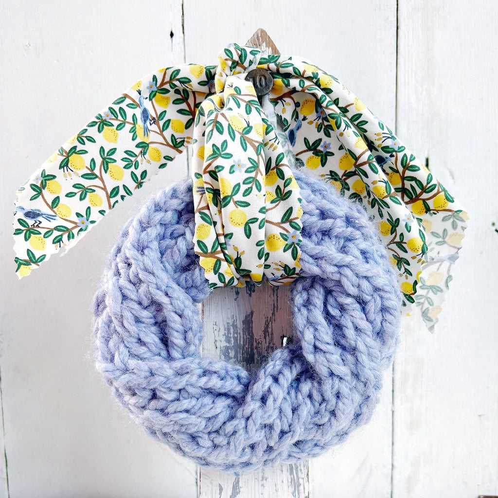 OOAK - Hand Knit Wreaths - Rifle Paper Co Fabric Swag