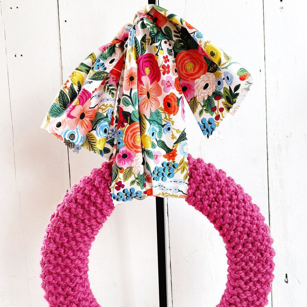 OOAK - Hand Knit Wreaths - Spring Knitted Farmhouse Wreath